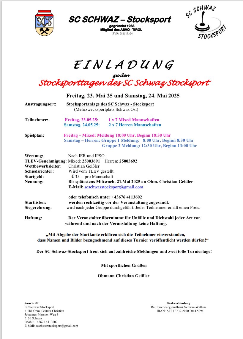 Int. Schwazer Stocksporttage